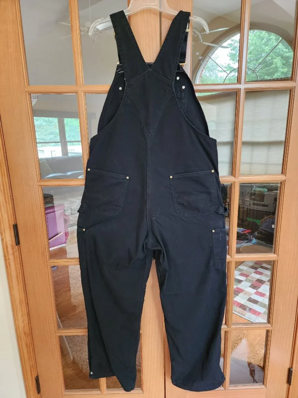Carhartt R37 Black Duck Zipper Side Bib Overalls Size 38x30 - Picture 4 of 5